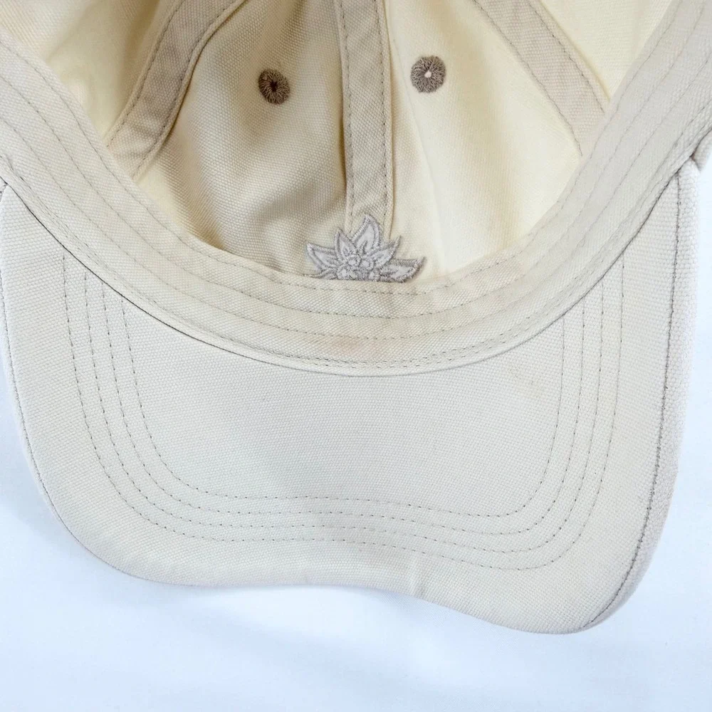 Alpine Design Tan Cotton Canvas Floral Embroidered Snapback Baseball Hat Cap